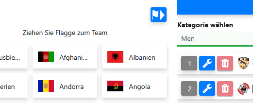 Flaggen auf Teams ziehen en het actieve filter aanpassen