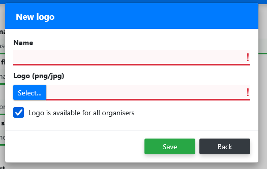 Upload a new team logo